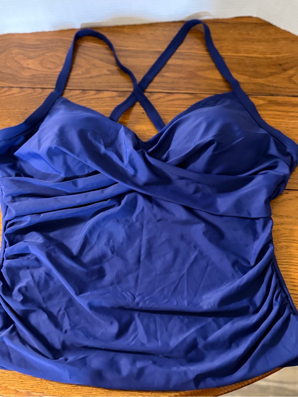 B2Prity Women's Navy Blue Ruched Swim Tankini set. Size 2XL